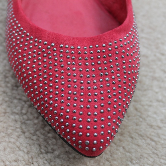 Red Studded Flats - Picture 5 of 5